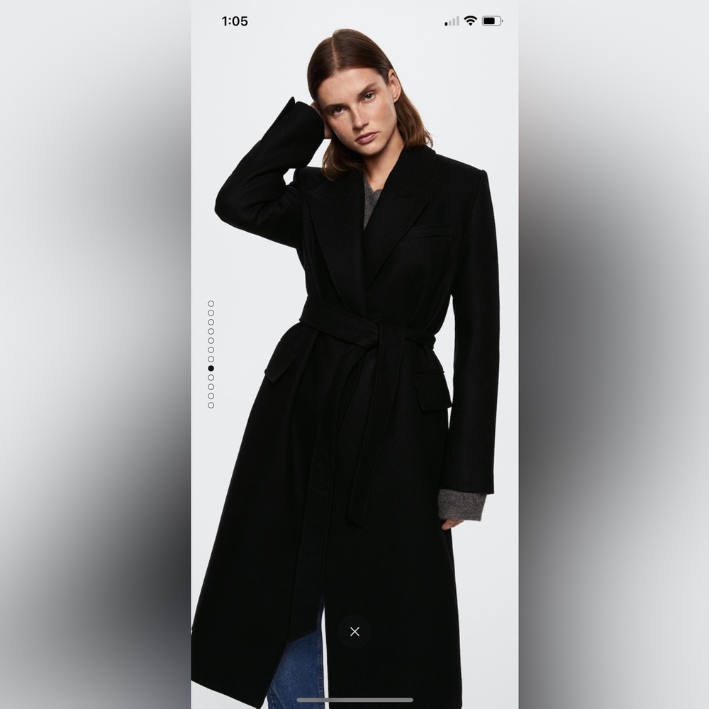 Long wool coat with lapels